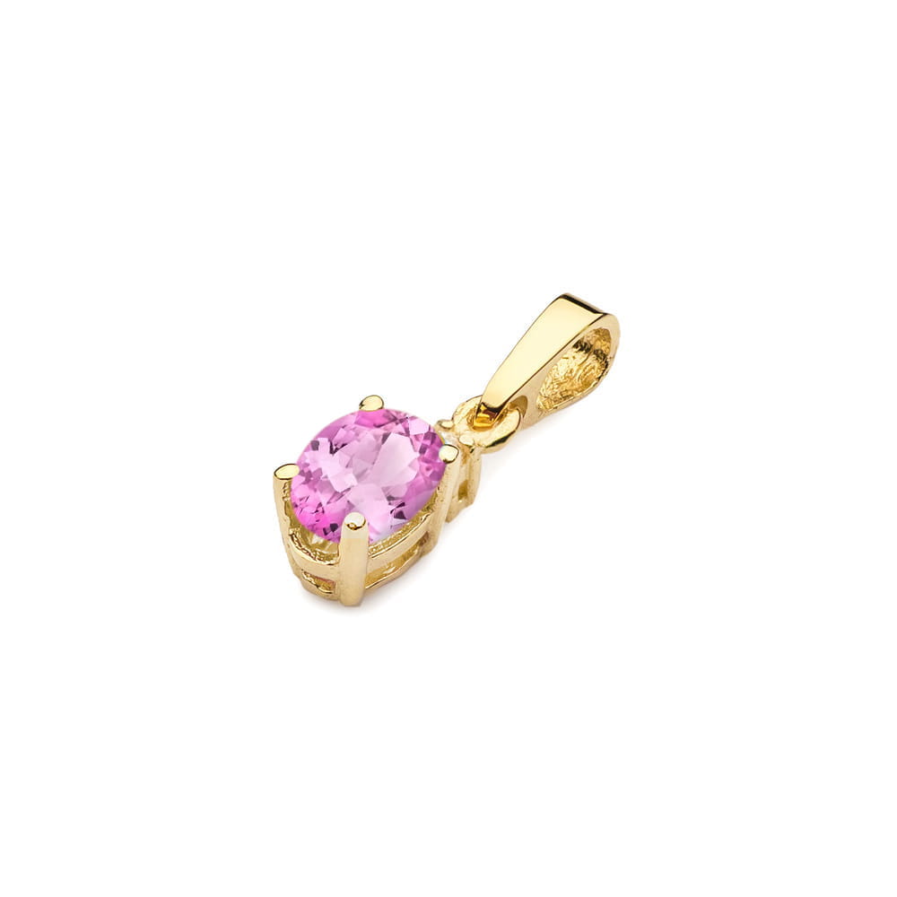 Pandantiv Aur 14K Z001 Topaz Roz 0.50ct