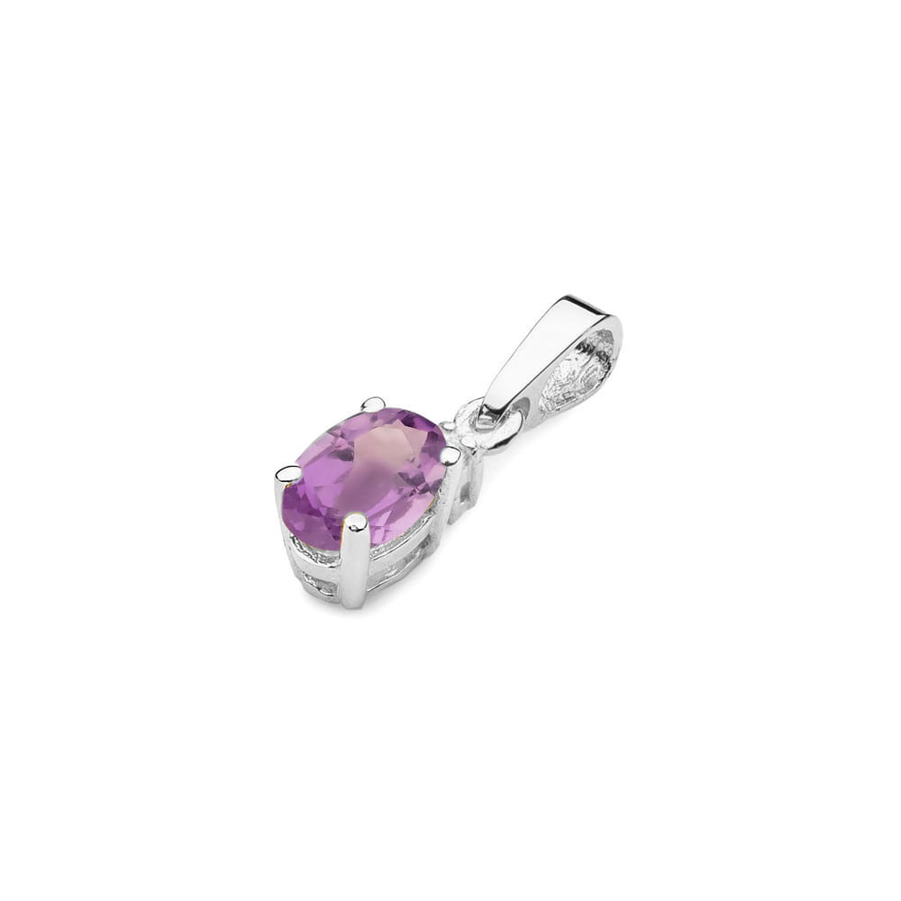 Pandantiv Aur 14K cu Ametist 0.40 ct si Diamant 0.0145 ct