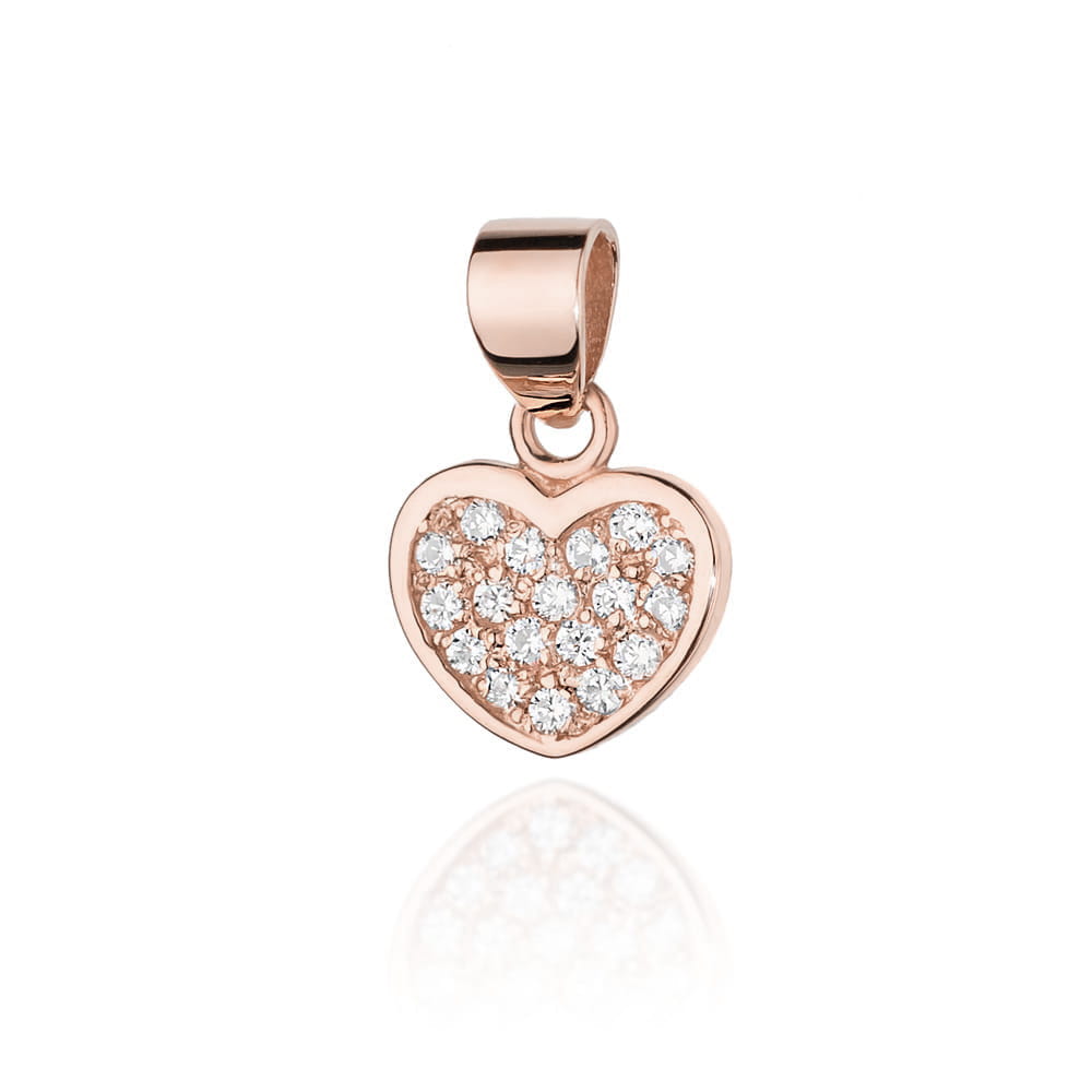 Pandantiv Inima Aur 14K cu Diamante 0.15 ct