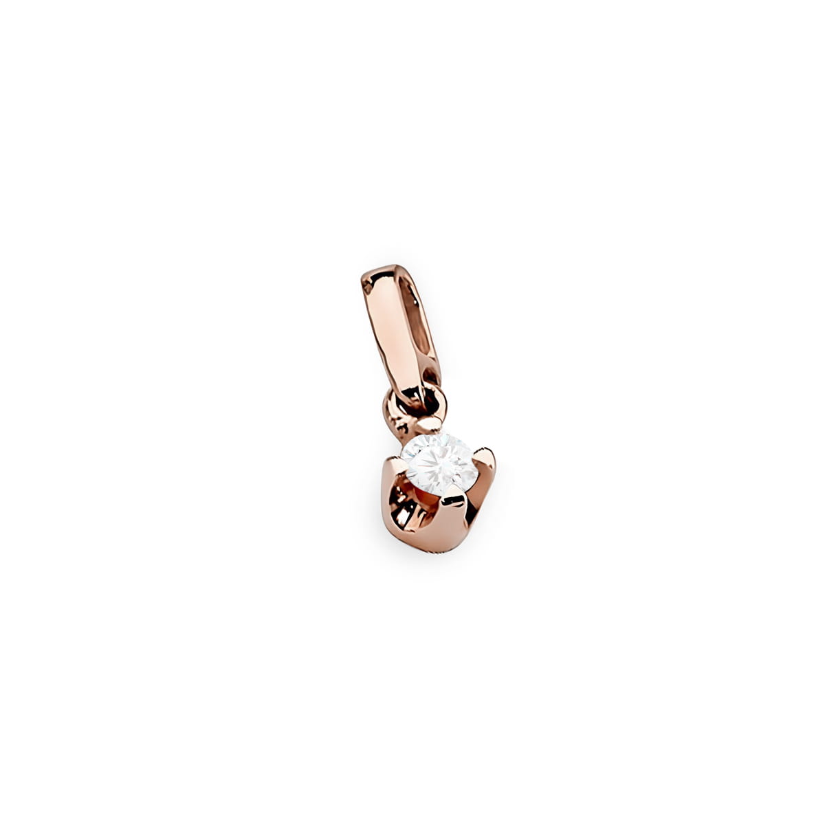 Pandantiv Aur 14K cu Diamant Natural 0.10 ct