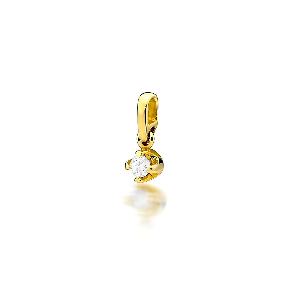 Pandantiv Aur 14K cu Diamant Natural 0.10 ct