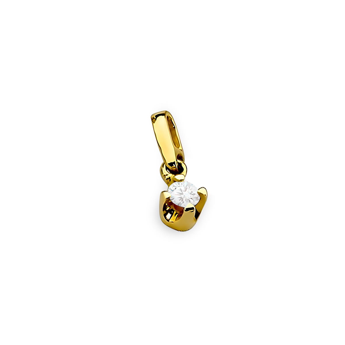 Pandantiv Aur 14K cu Diamant Natural 0.10 ct