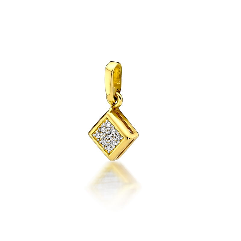 Pandantiv Aur 14K cu Diamante Naturale 0.045 ct