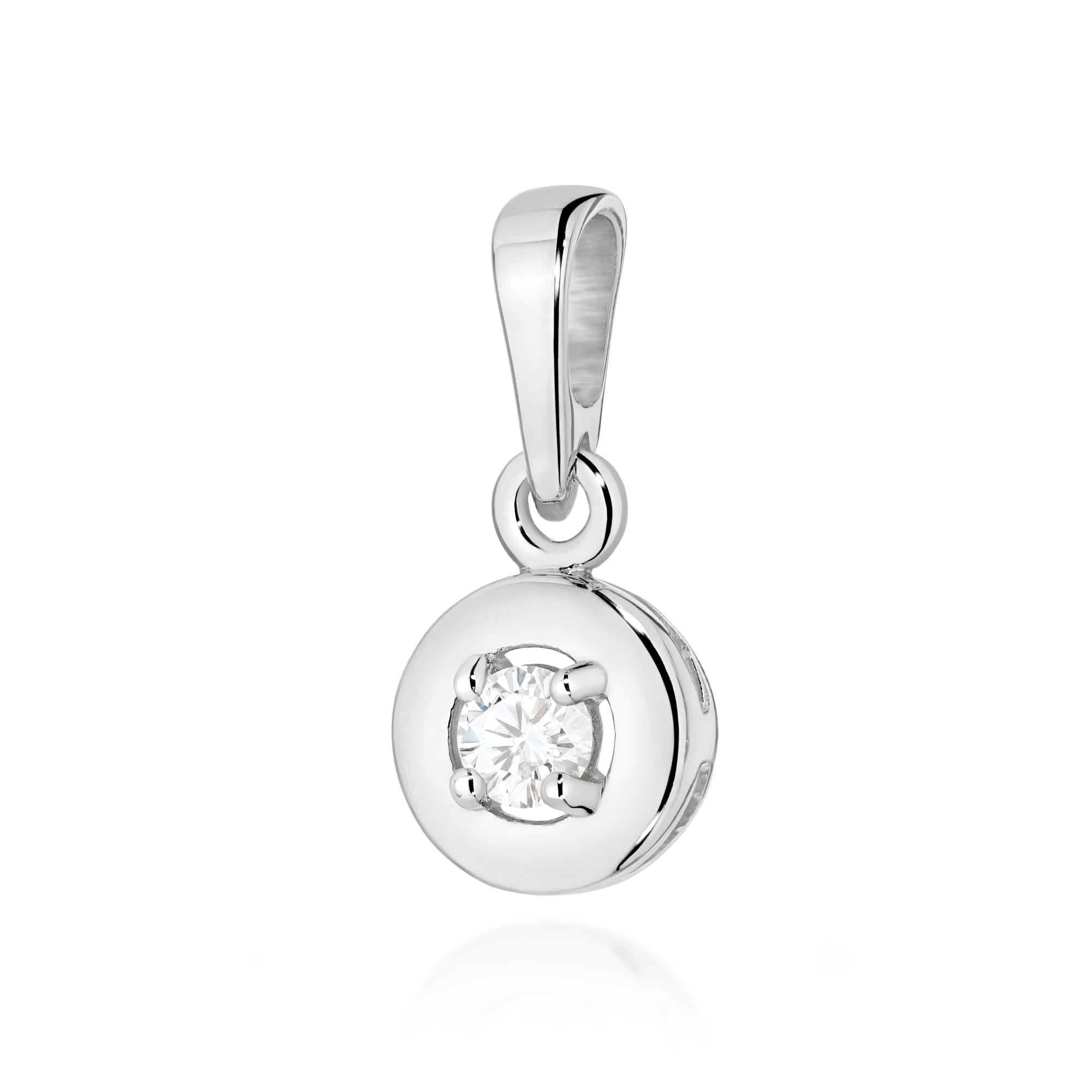 Pandantiv Aur 14 K cu Diamant Natural 0.10 ct
