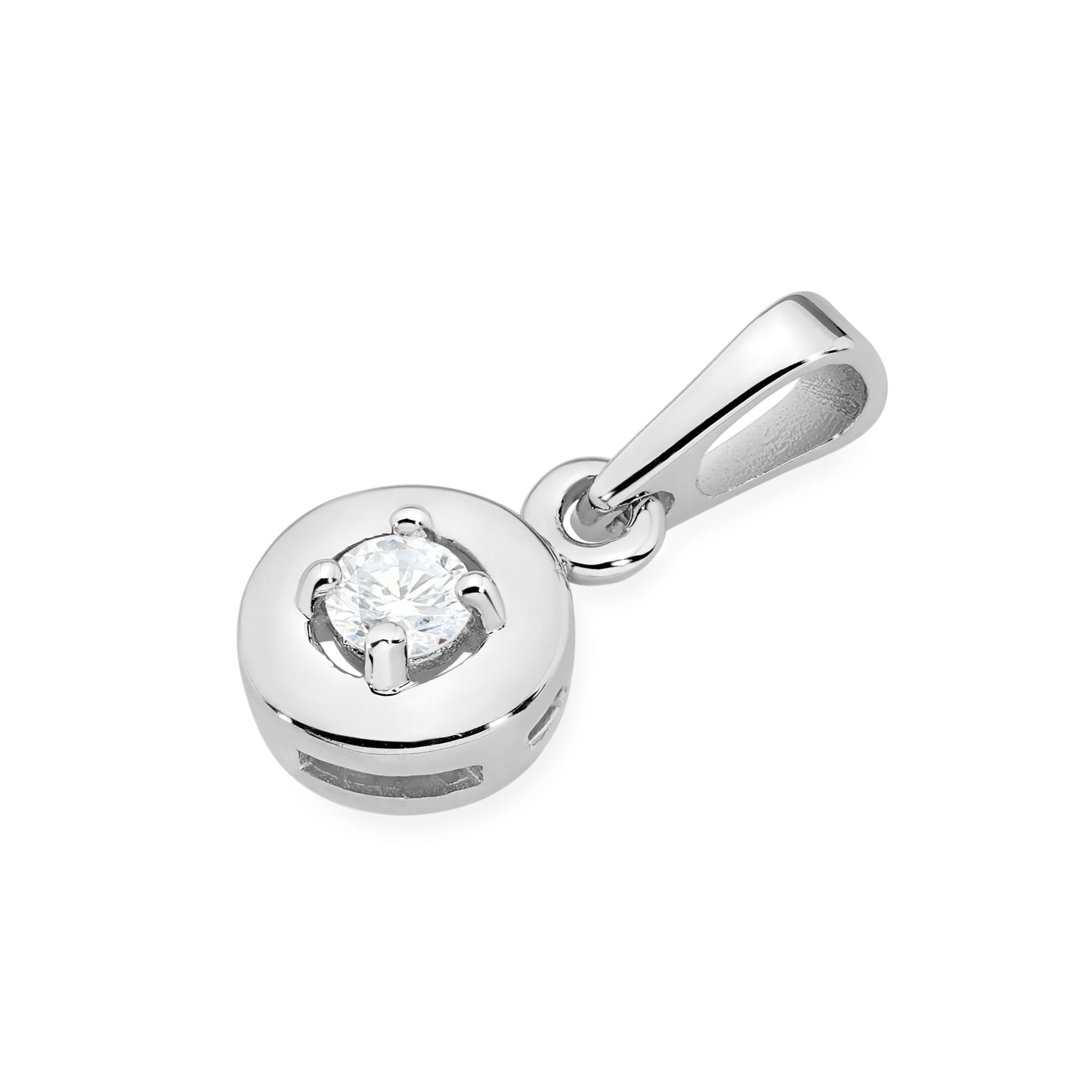 Pandantiv Aur 14 K cu Diamant Natural 0.10 ct