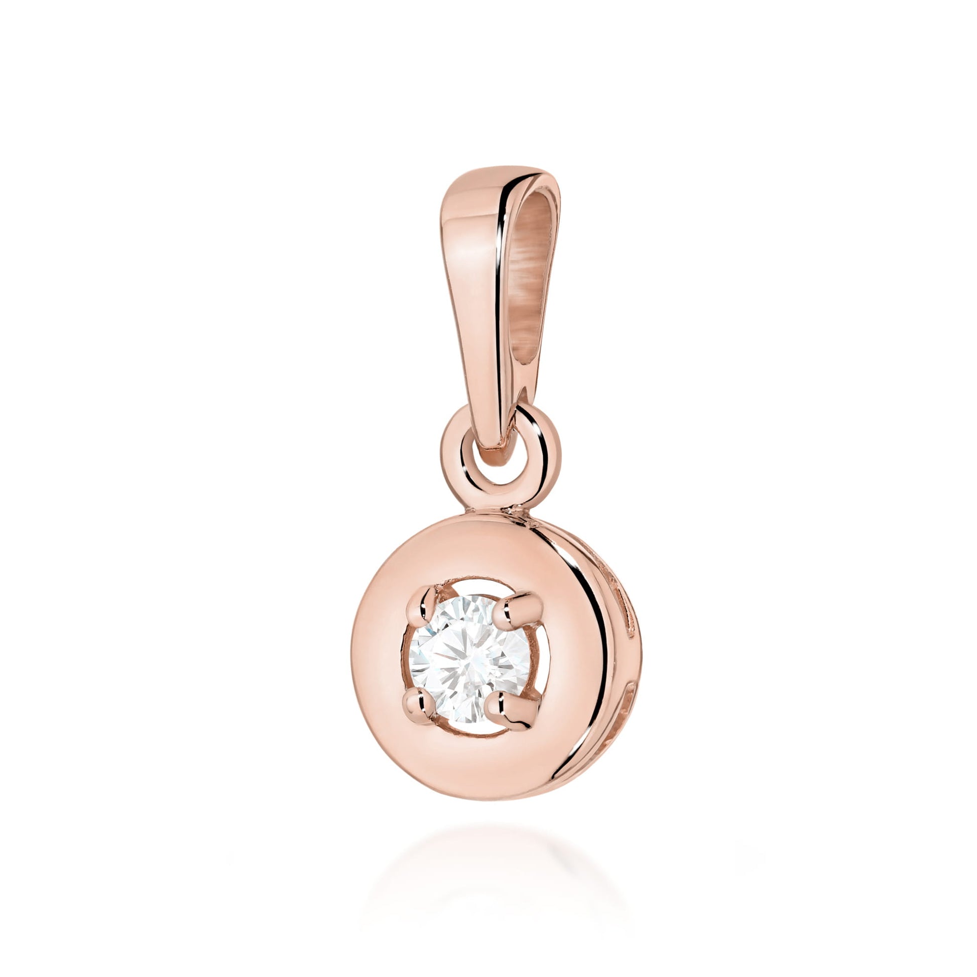 Pandantiv Aur 14 K cu Diamant Natural 0.10 ct