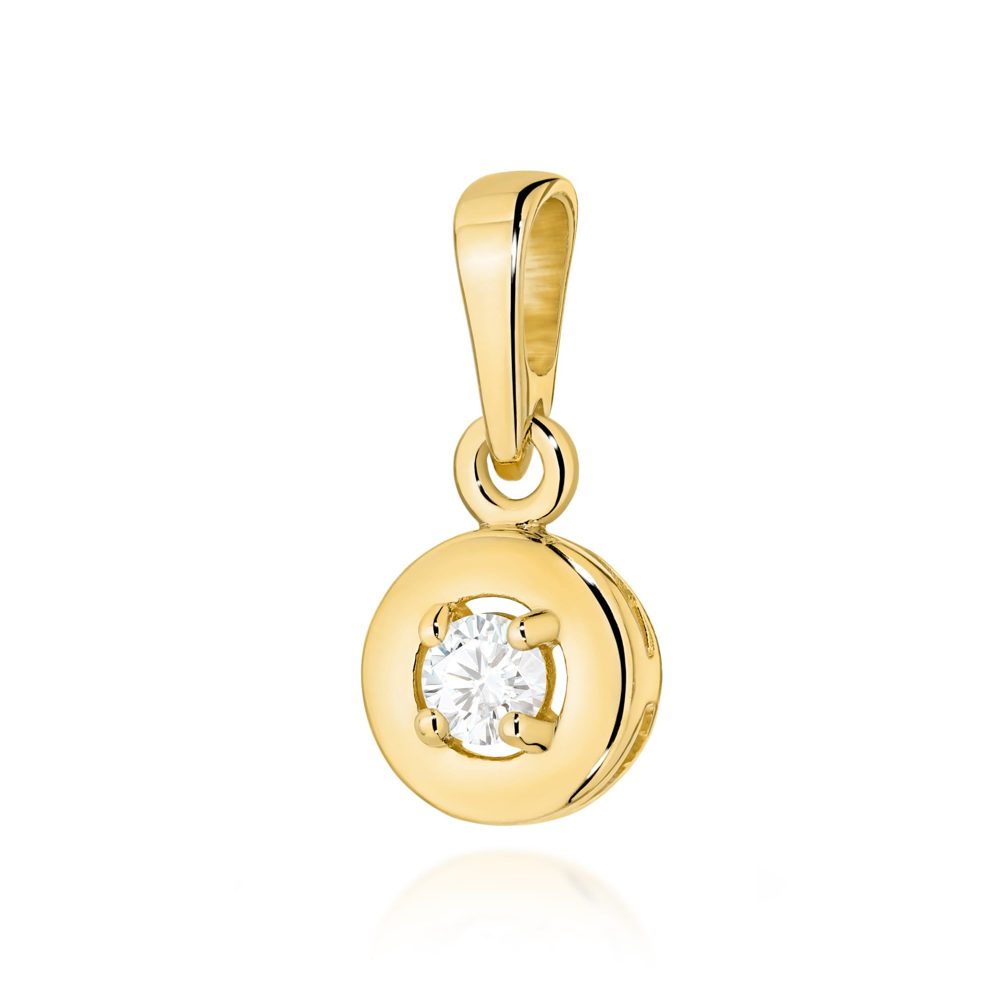 Pandantiv Aur 14 K cu Diamant Natural 0.10 ct