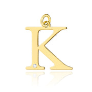 Pandantiv Aur 14K cu Diamant 0.005 ct Litera K 10x10 mm