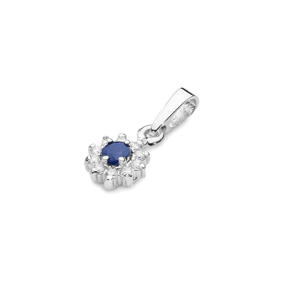 Pandantiv Aur 14K cu Safir 0.15 ct si Diamante 0.09 ct
