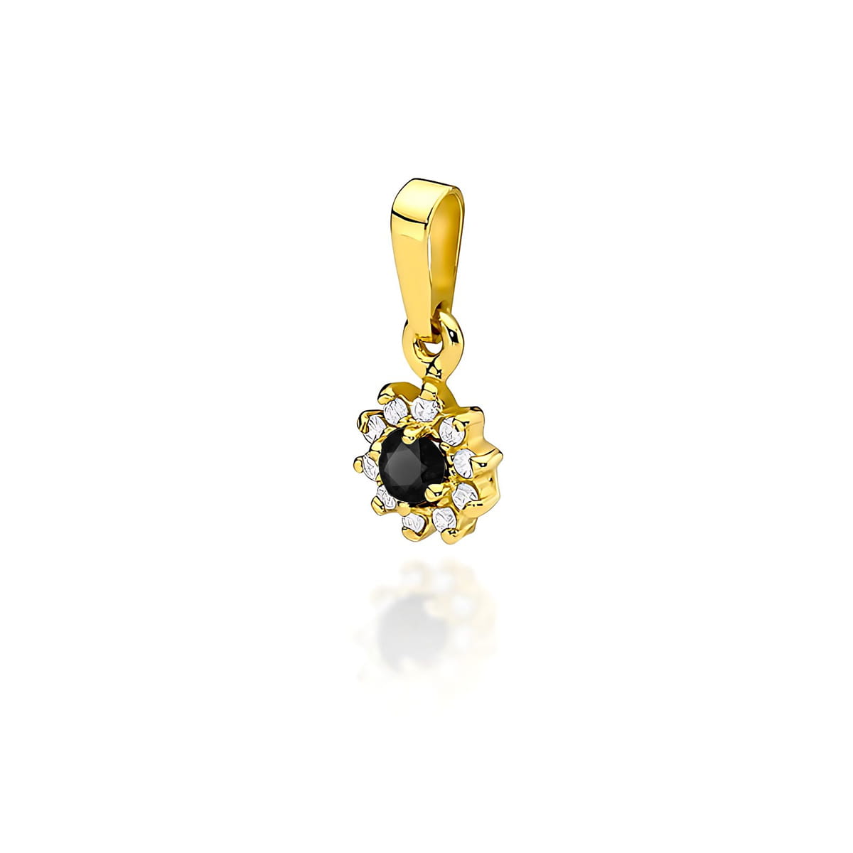 Pandantiv Aur 14K Z0185 Diamant Negru 0.12ct
