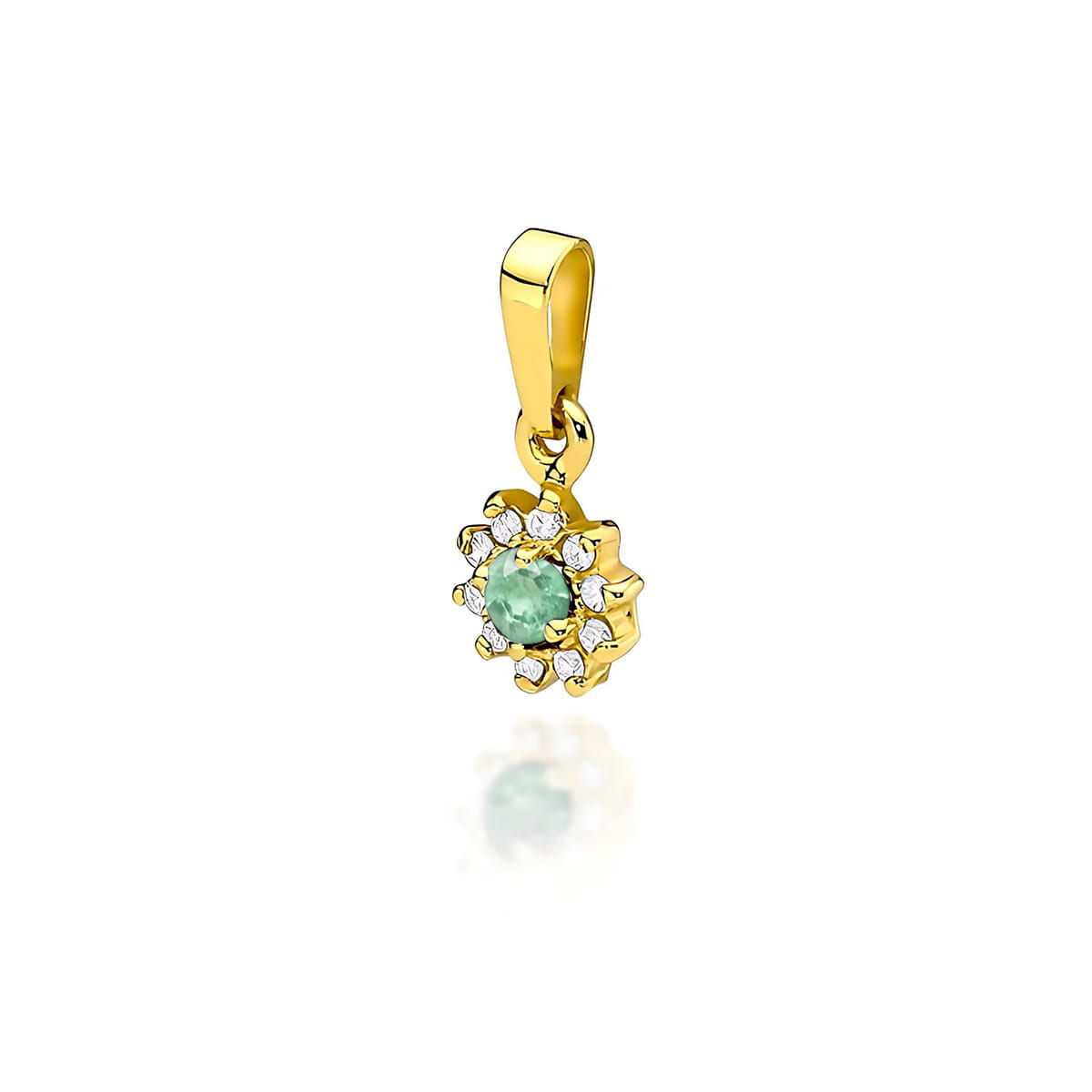 Pandantiv Aur 14K Z0185 Smarald 0.15ct