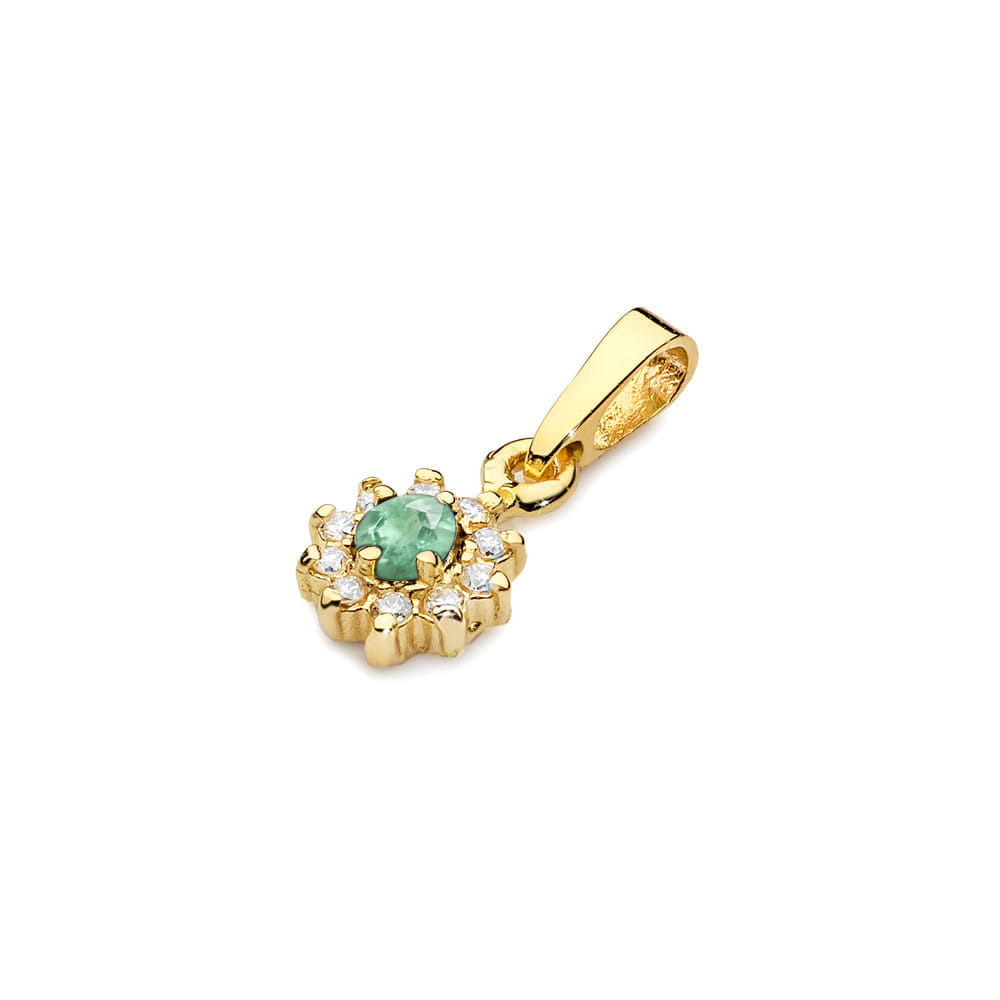 Pandantiv Aur 14K Z0185 Smarald 0.15ct