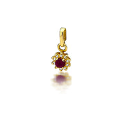 Pandantiv Aur 14 K cu Rubin 0.15 ct si diamante