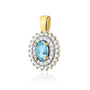 Pandantiv Aur 14K cu Topaz Swiss 0.50 ct si Diamante Naturale 0.19 ct