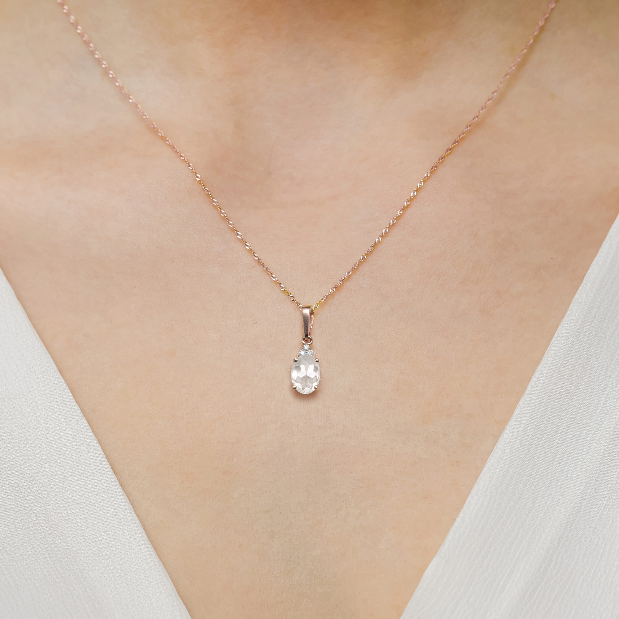 Pandantiv Aur 14K Z0308 Diamant Cultivat în Laborator 0,70ct