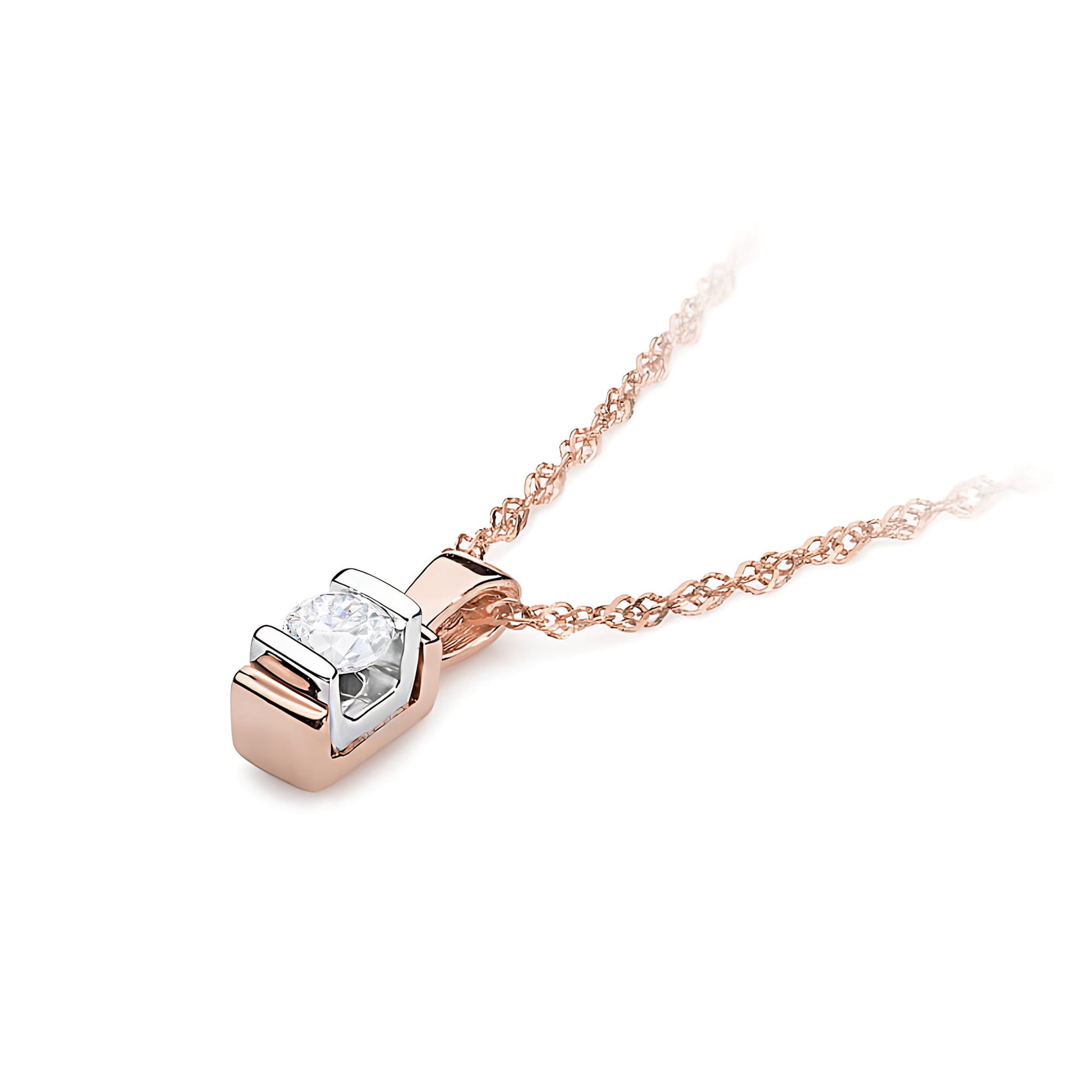 Pandantiv Aur 14K cu Diamant Natural 0.10 ct