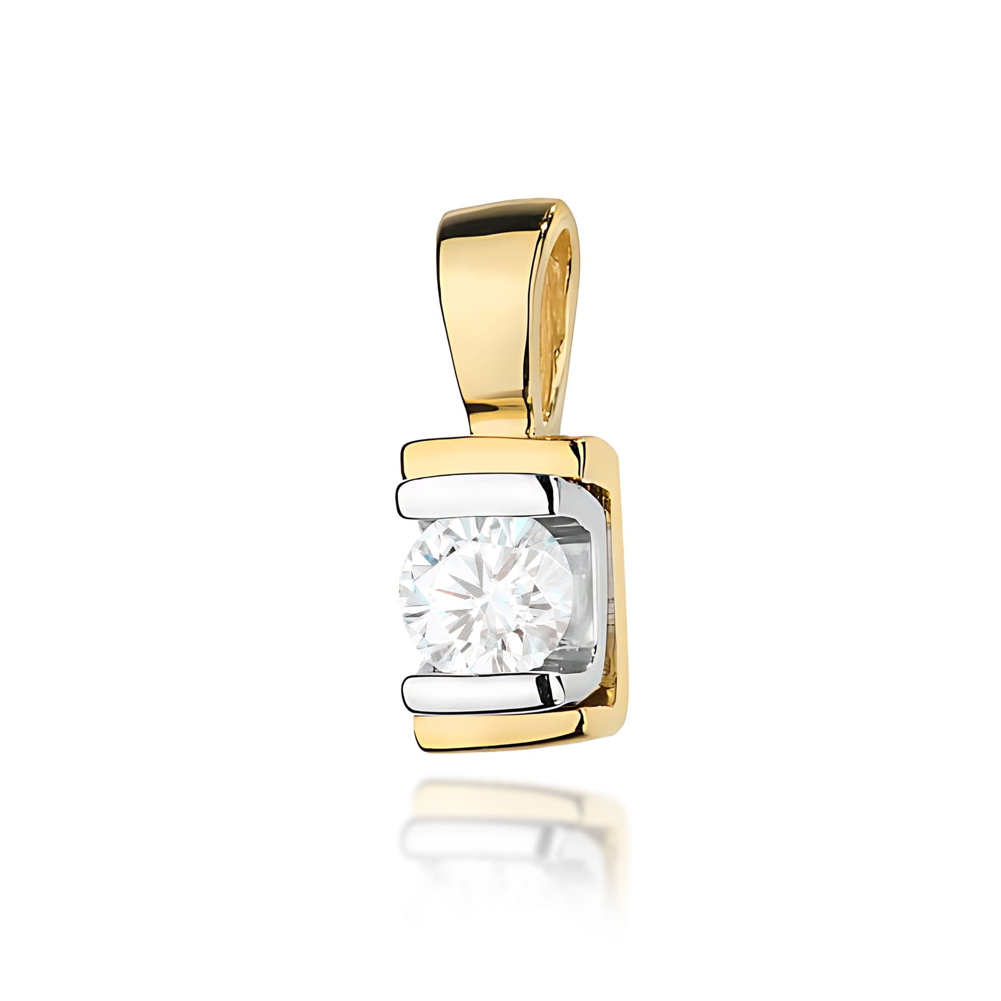 Pandantiv Aur 14K cu Diamant Natural 0.10 ct