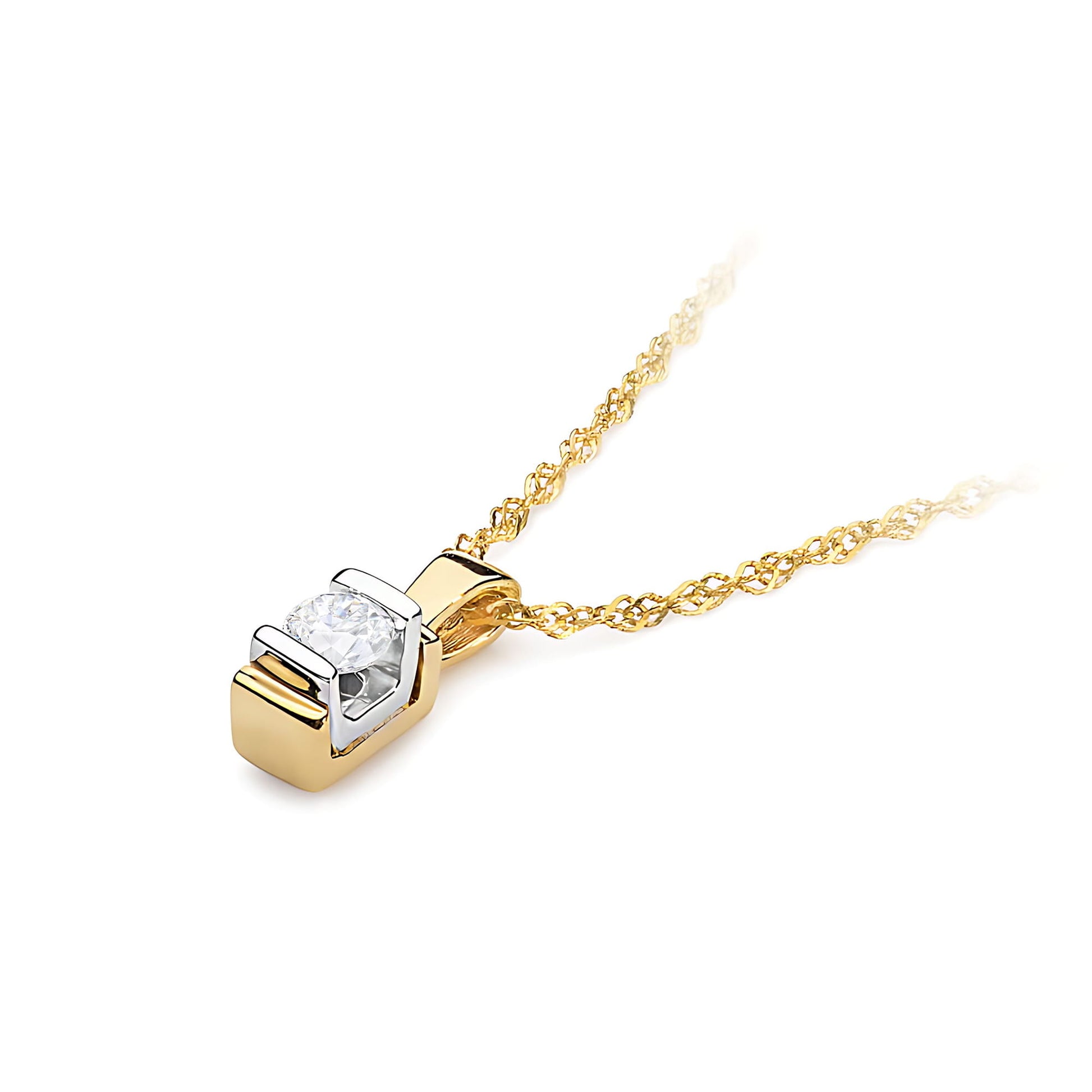 Pandantiv Aur 14K cu Diamant Natural 0.10 ct