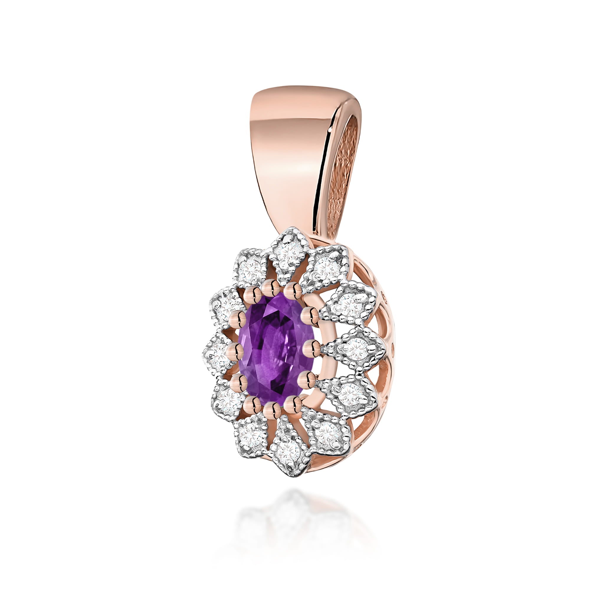 Pandantiv Aur 14K Z0354 cu Ametist 0,40ct
