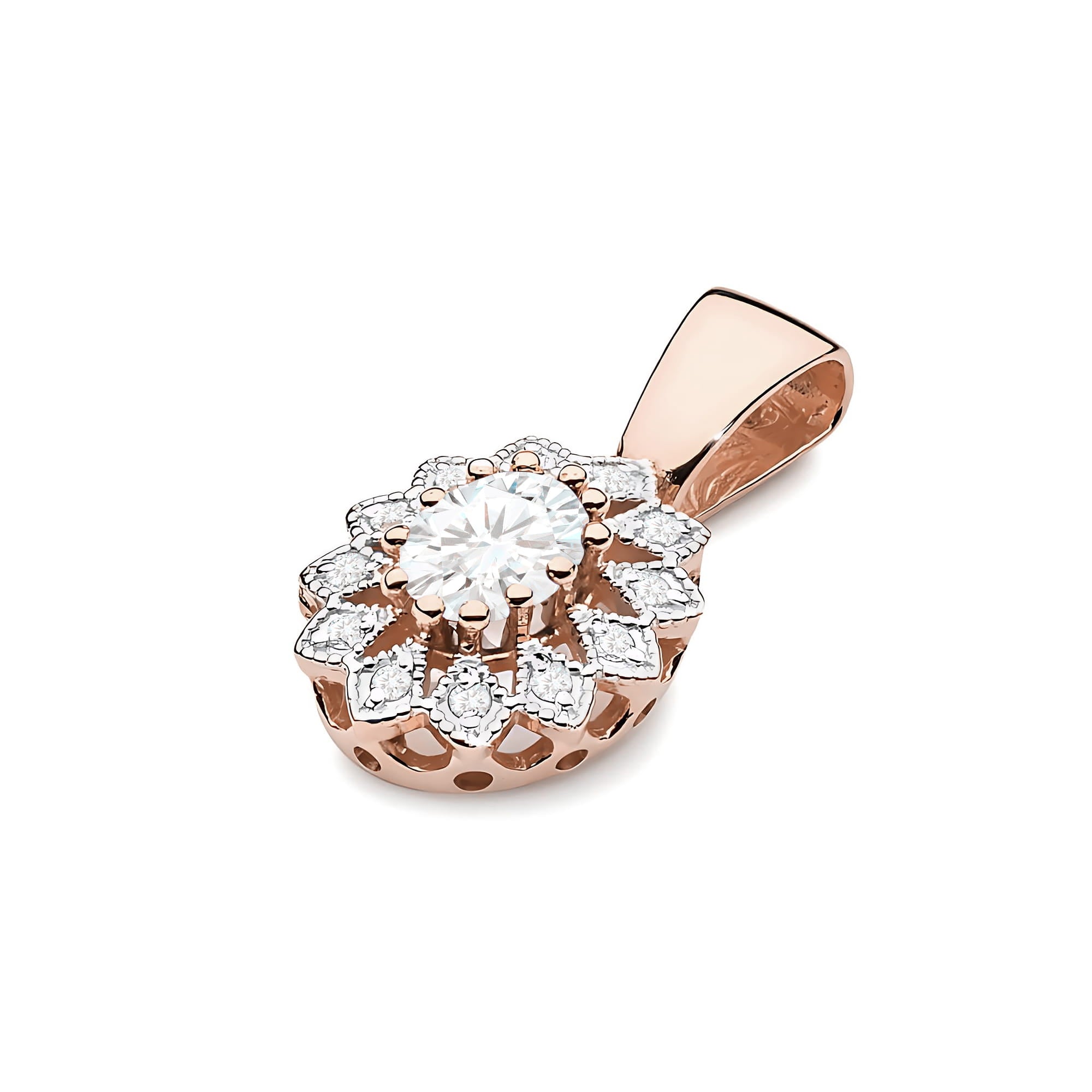 Pandantiv Aur 14K Diamant Laborator 0.40 Carat Oval
