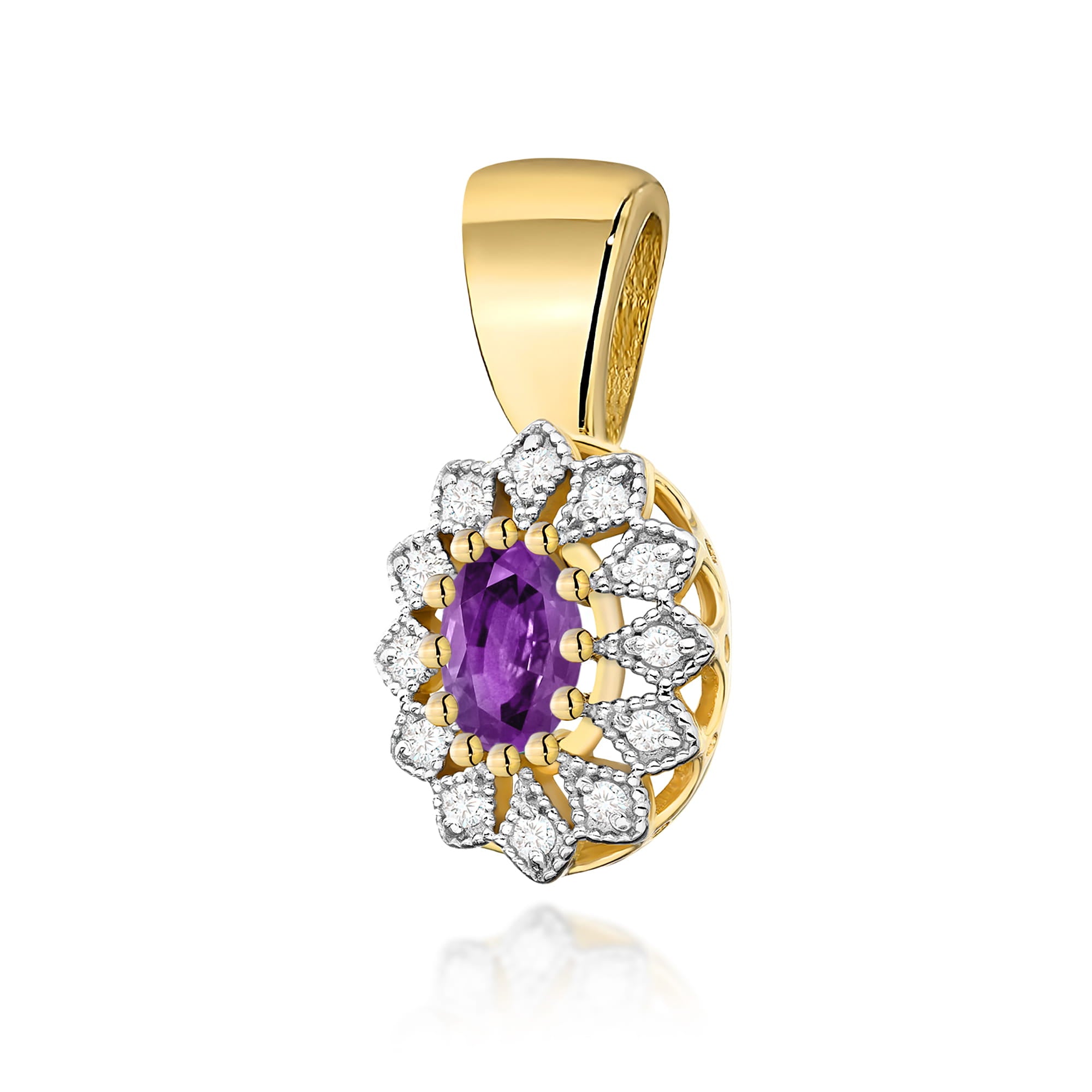 Pandantiv Aur 14K Z0354 cu Ametist 0,40ct