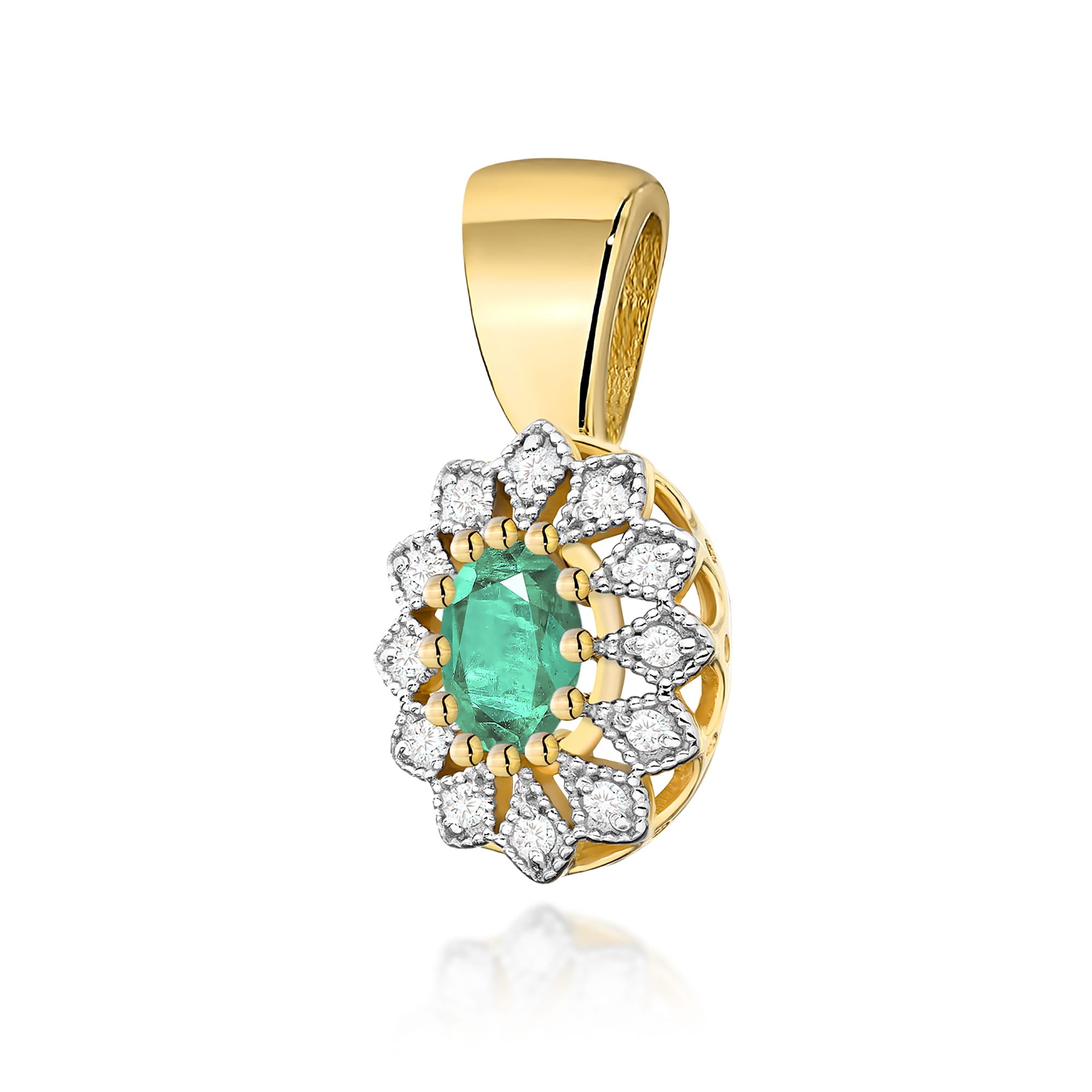 Pandantiv Aur 14K Z0354 Smarald 0,40ct