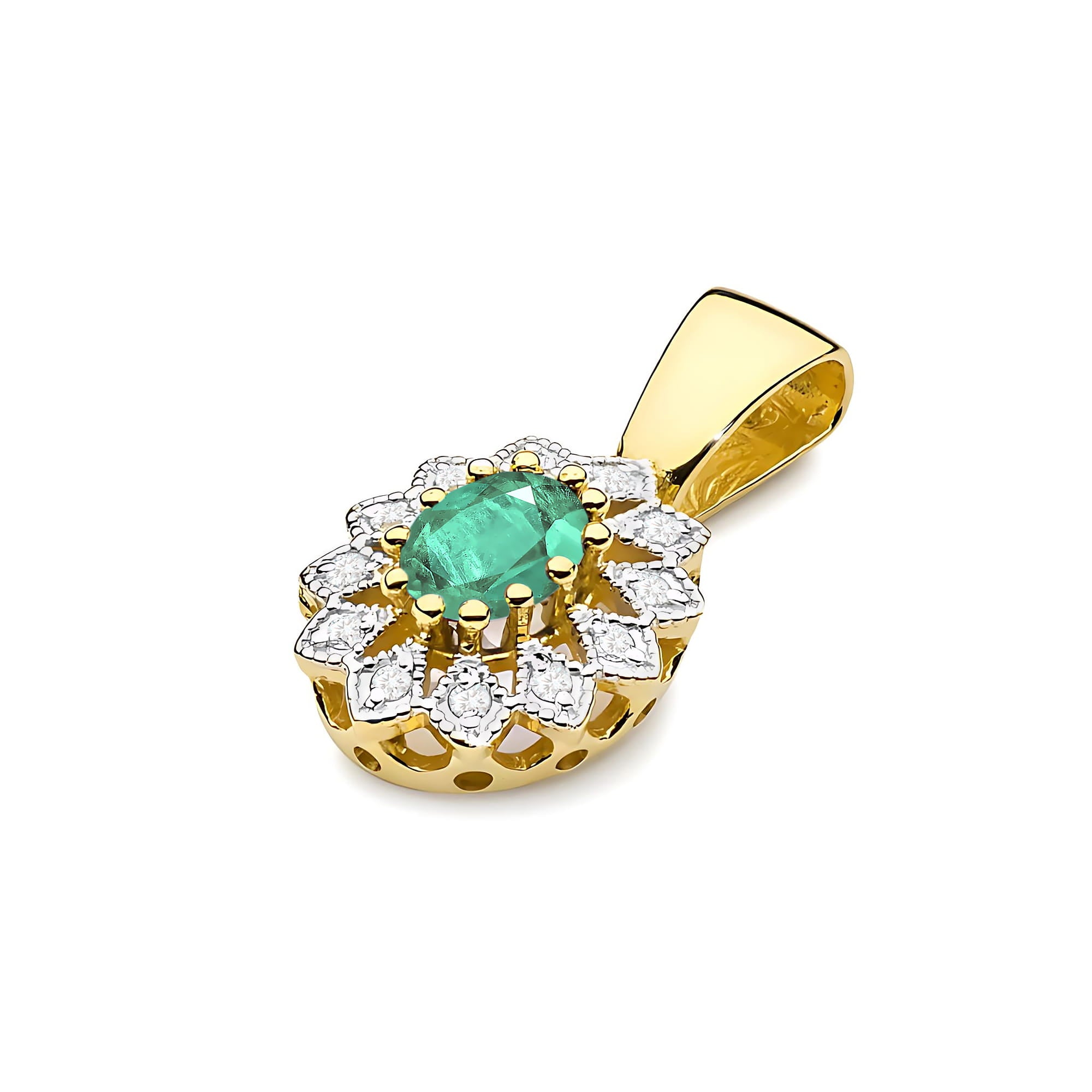 Pandantiv Aur 14K Z0354 Smarald 0,40ct