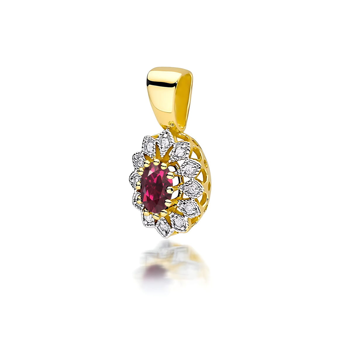 Pandantiv Aur 14K Z0354 Rodolit 0.50ct