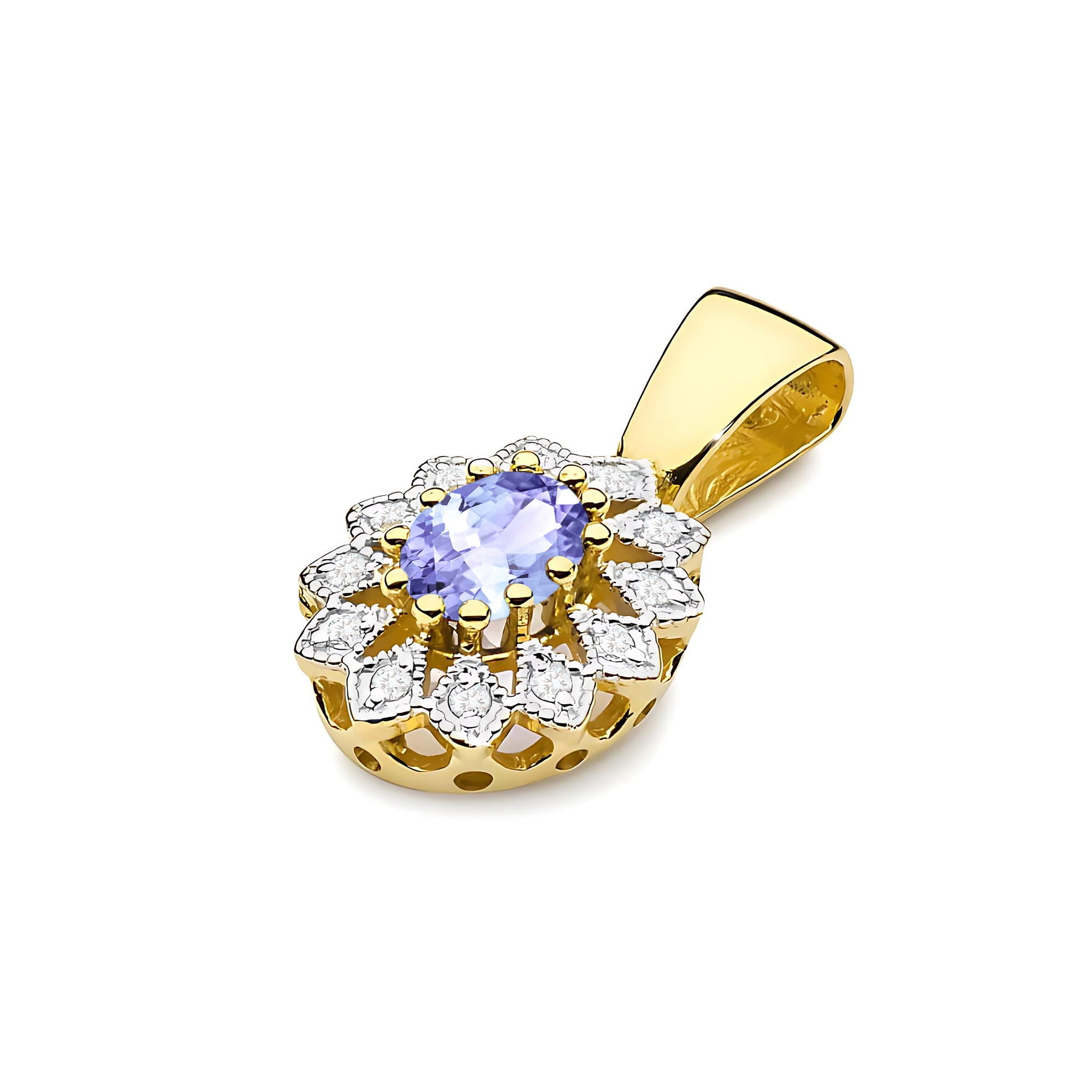Pandantiv Aur 14K Z0354 cu Tanzanit 0,40ct