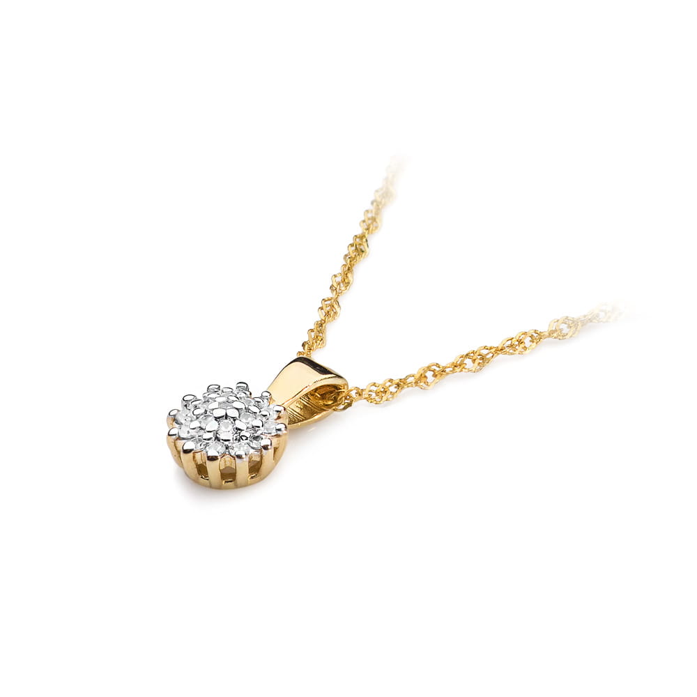 Pandantiv Aur 14K cu Diamante 0.10 ct