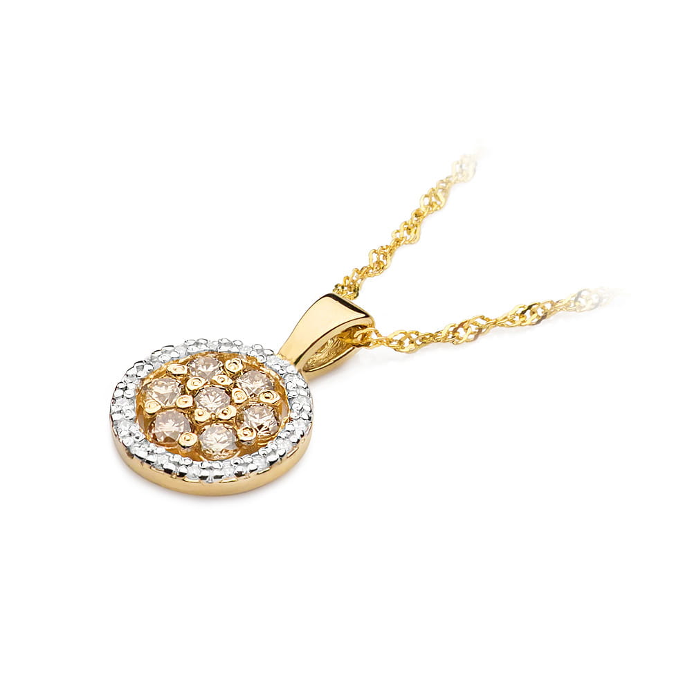 Pandantiv Aur 14K cu Diamante Maro 0.35 ct