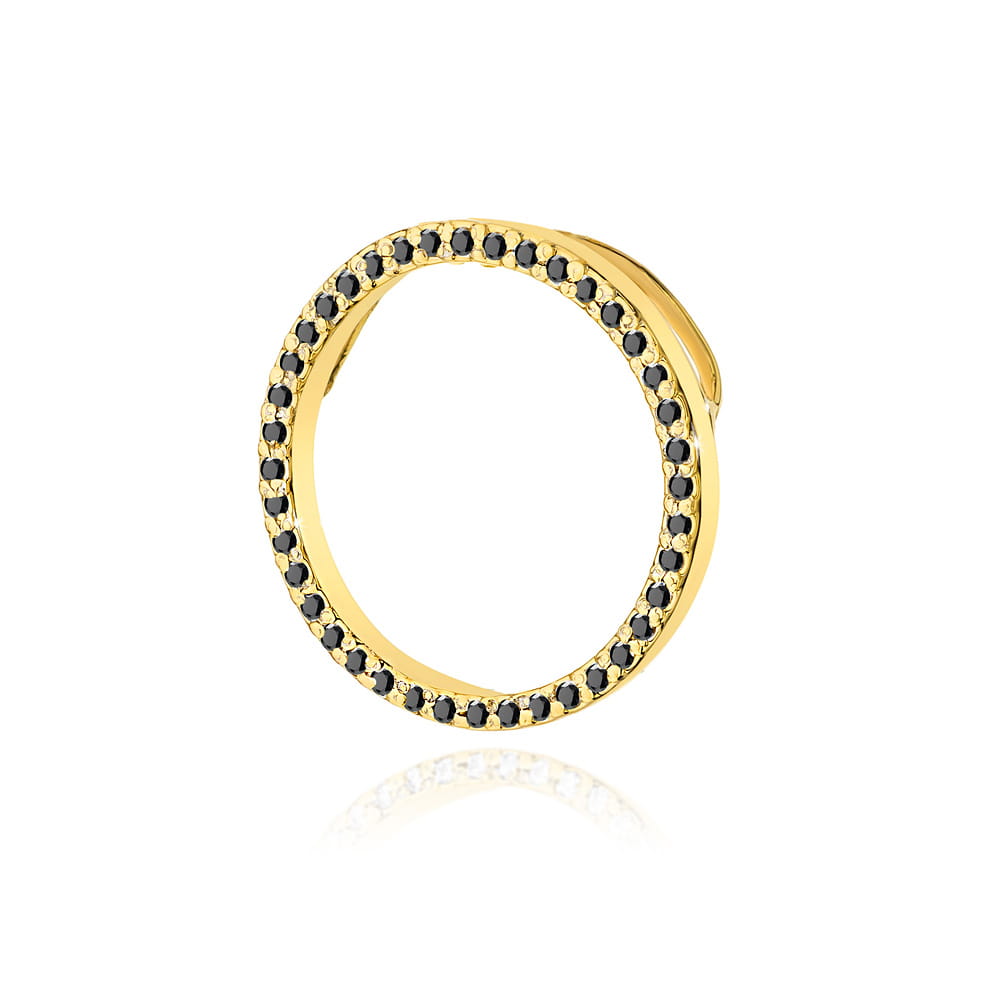 Pandantiv Aur 14K cu Diamante Negre 0.20 ct