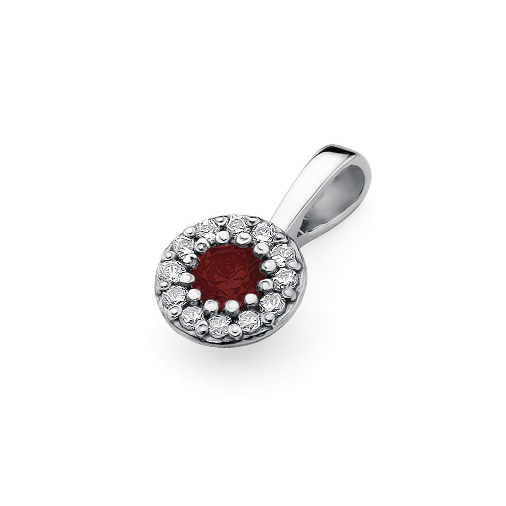 Pandantiv Aur 14K cu Rubin 0.15 ct si Diamante 0.15 ct
