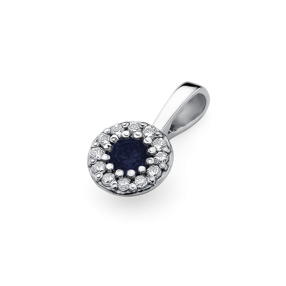 Pandantiv  Aur 14K cu Safir 0.15 ct si Diamante 0.10 ct