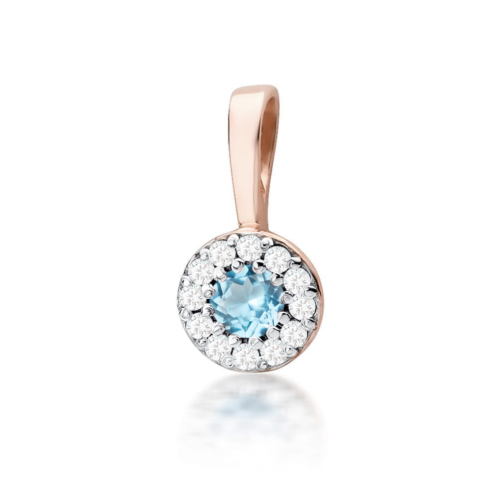 Pandantiv Aur 14 K Topaz 0.15 ct si diamante