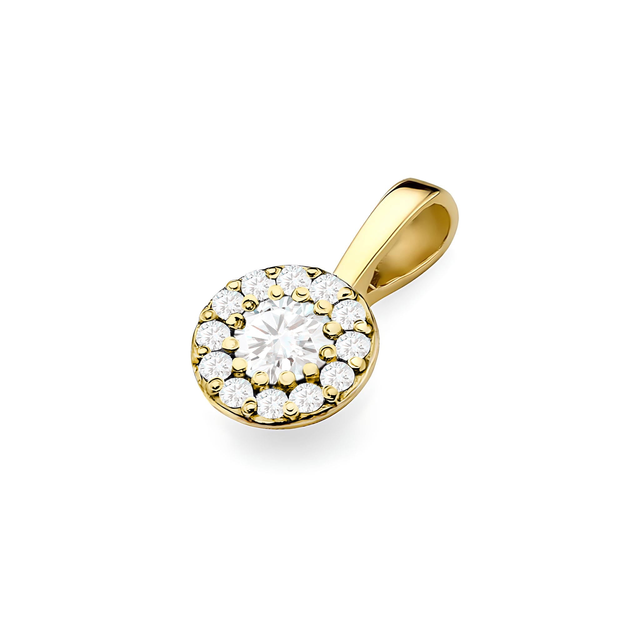 Pandantiv Aur 14K Z0443 Diamant Cultivat în Laborator 0,12ct