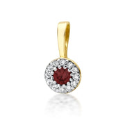 Pandantiv Aur 14K cu Rubin 0.15 ct si Diamante 0.15 ct