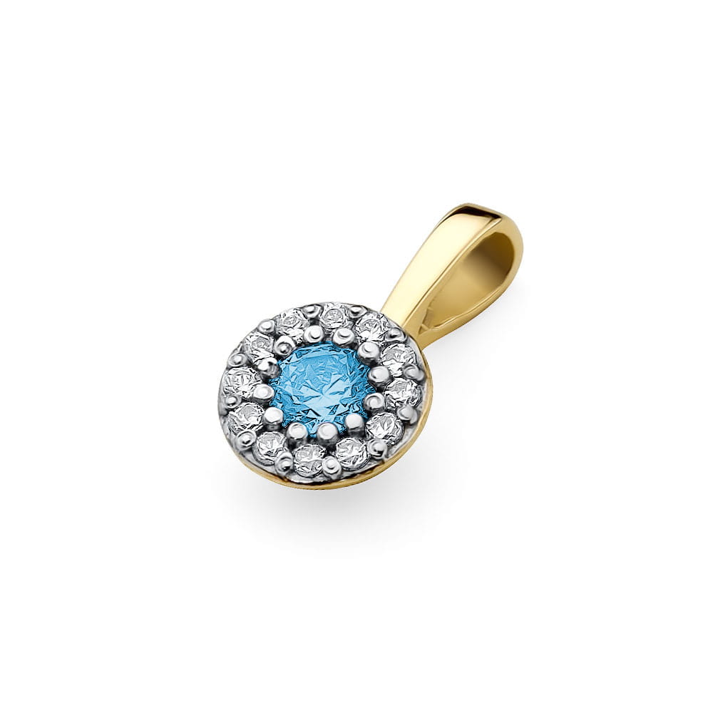 Pandantiv Aur 14 K Topaz 0.15 ct si diamante