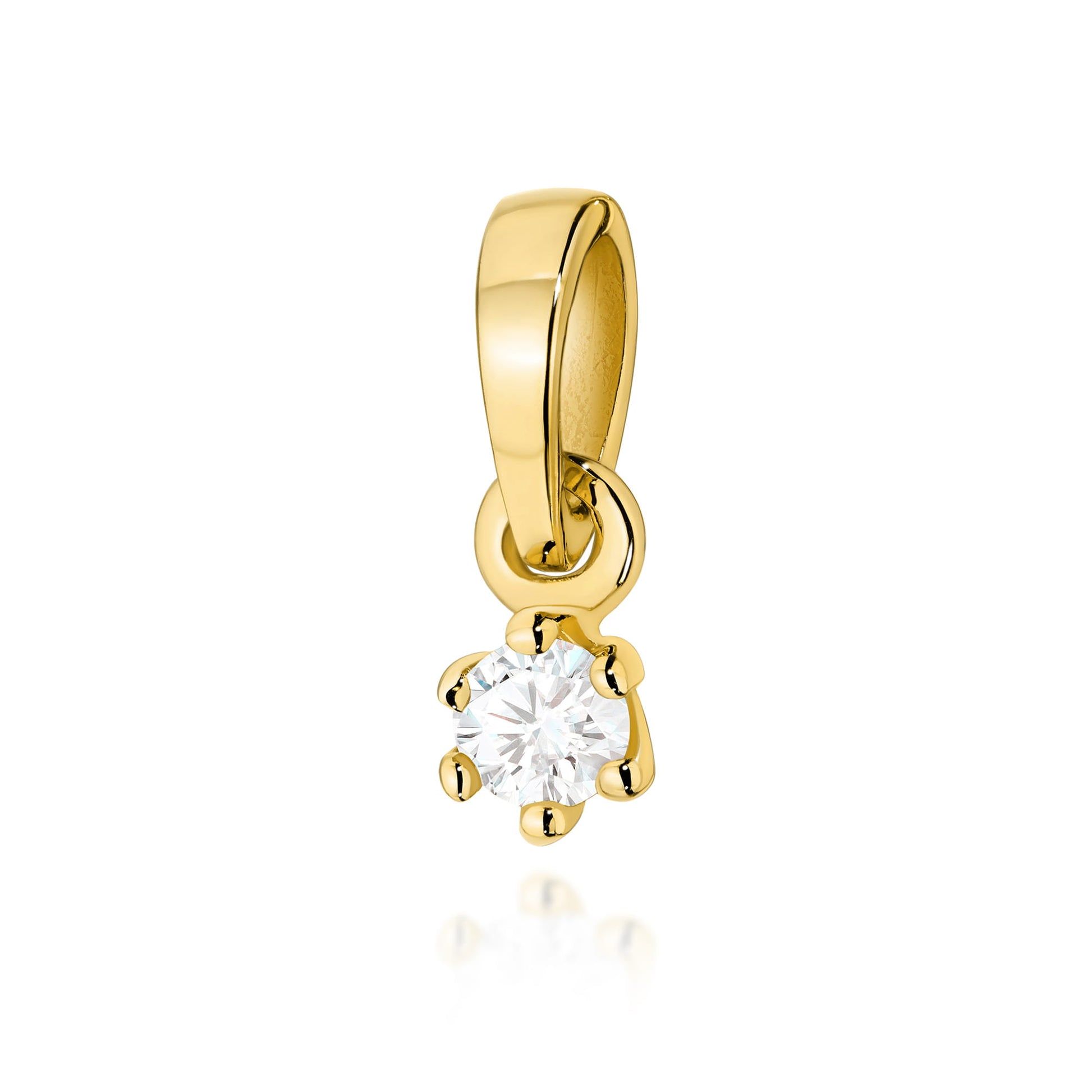 Pandantiv Aur 14K cu Diamant Natural 0.04 ct