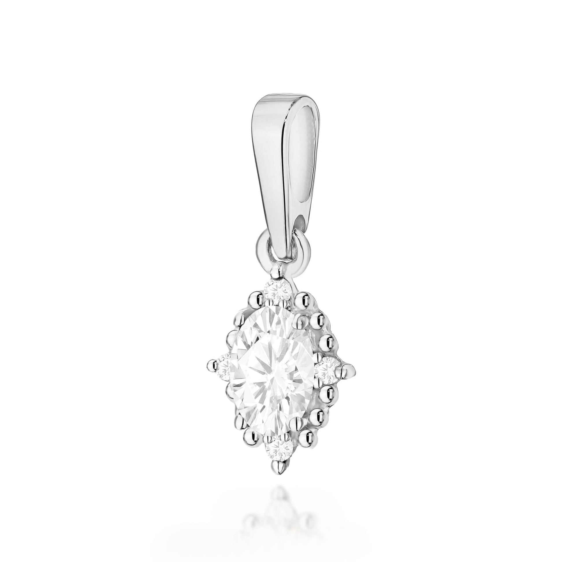 Pandantiv Aur 14K Diamant Laborator Z0512 Oval 0.25ct