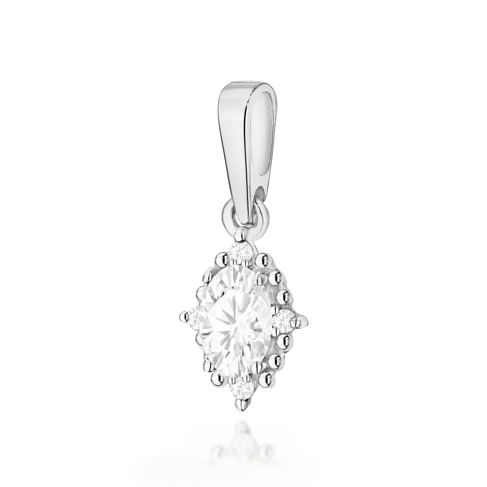 Pandantiv Aur 14K Diamant Laborator Z0512 Oval 0.25ct