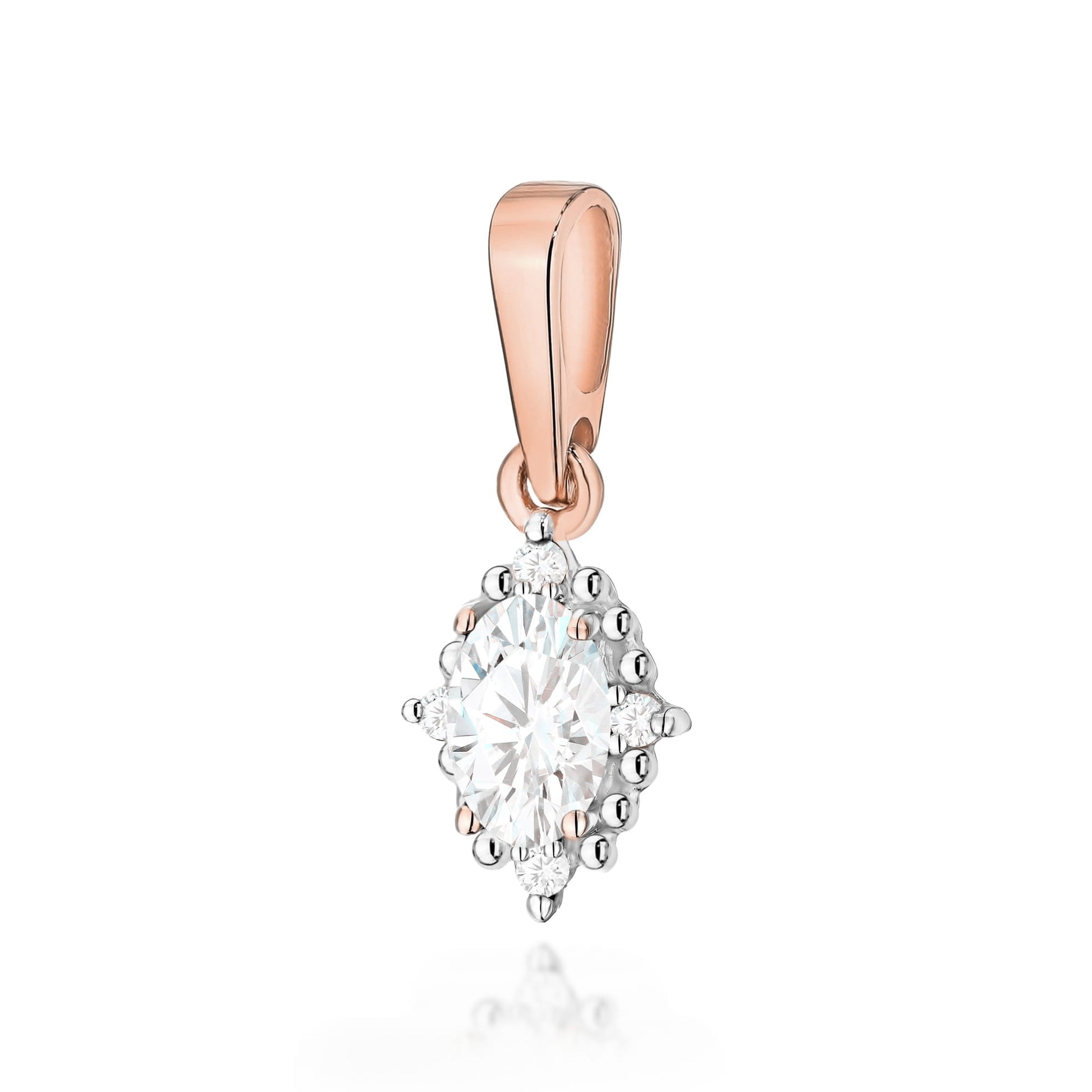 Pandantiv Aur 14K Diamant Laborator Z0512 Oval 0.25ct