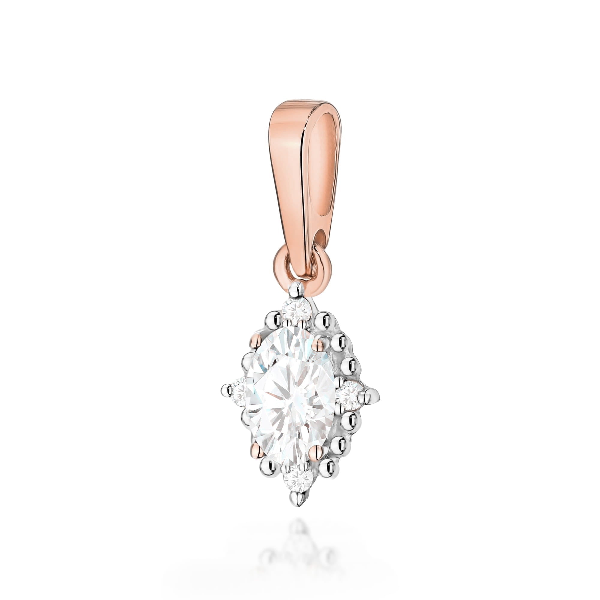 Pandantiv Aur 14K Diamant Laborator Z0512 Oval 0.25ct