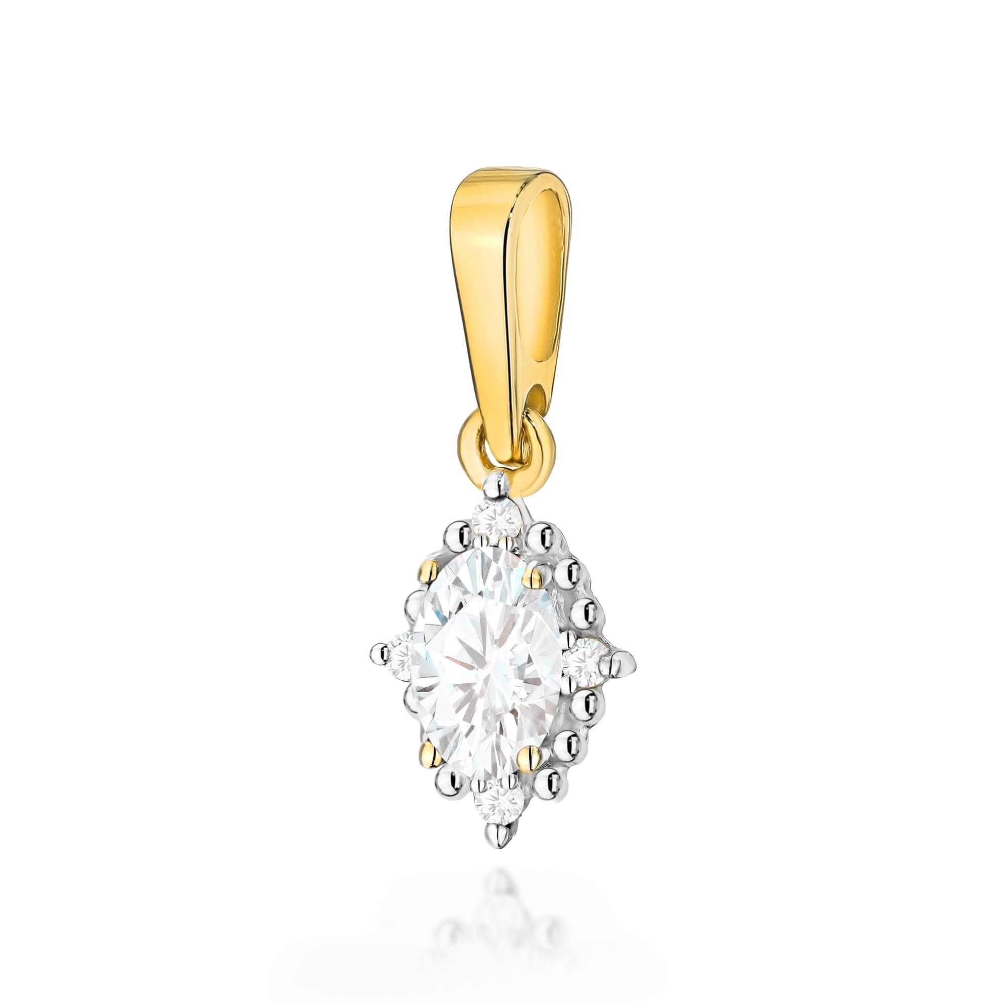 Pandantiv Aur 14K Diamant Laborator Z0512 Oval 0.25ct