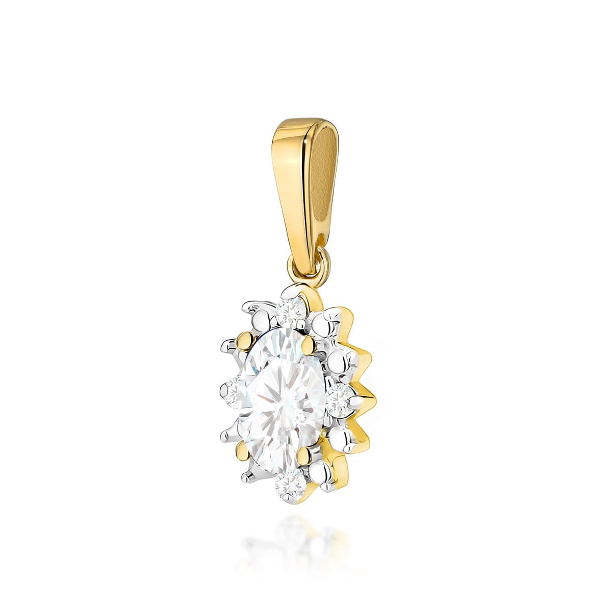 Pandantiv Aur 14K Diamant Laborator 0.25ct Oval Z0513