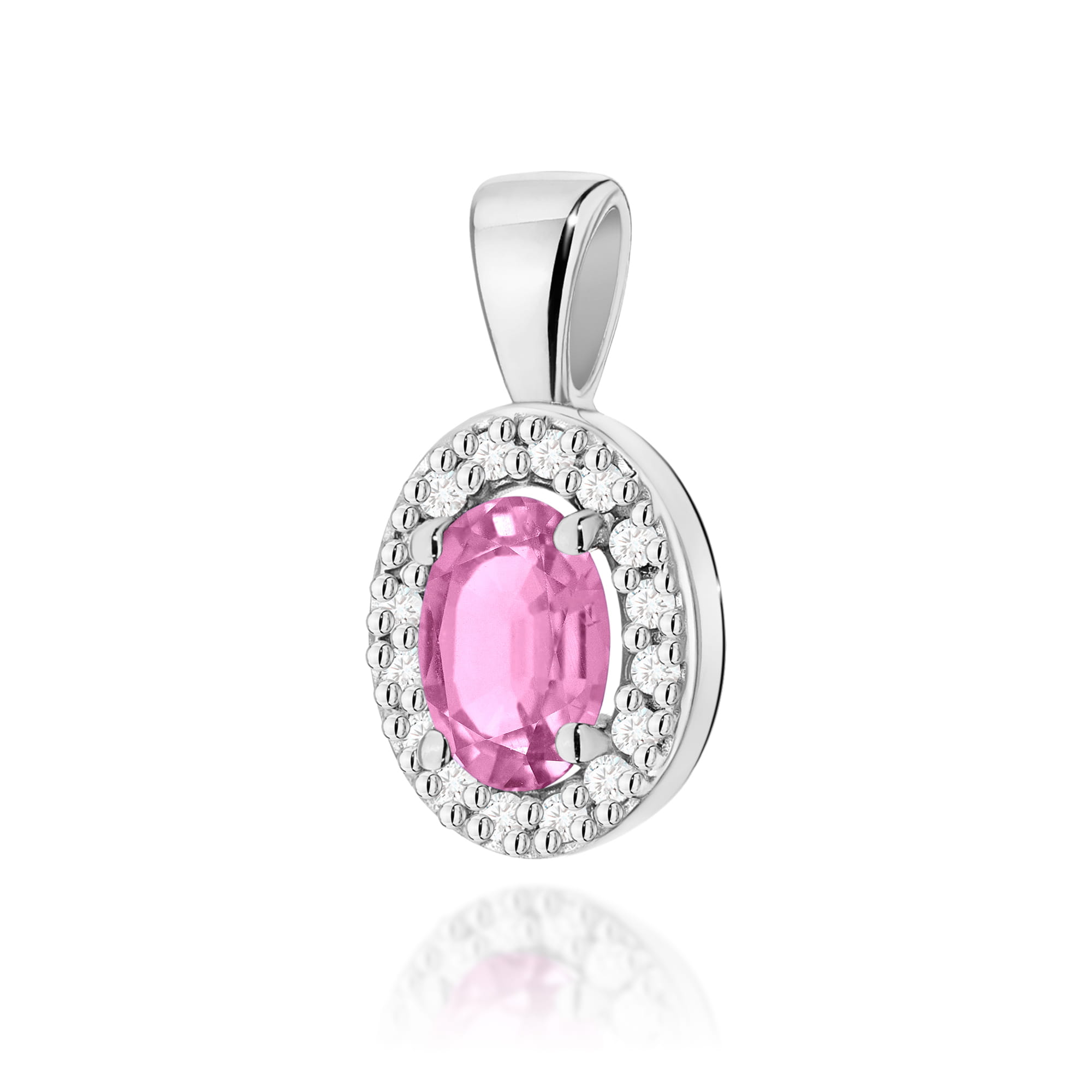 Pandantiv Aur 14K Z0574 Safir Roz 0.45ct