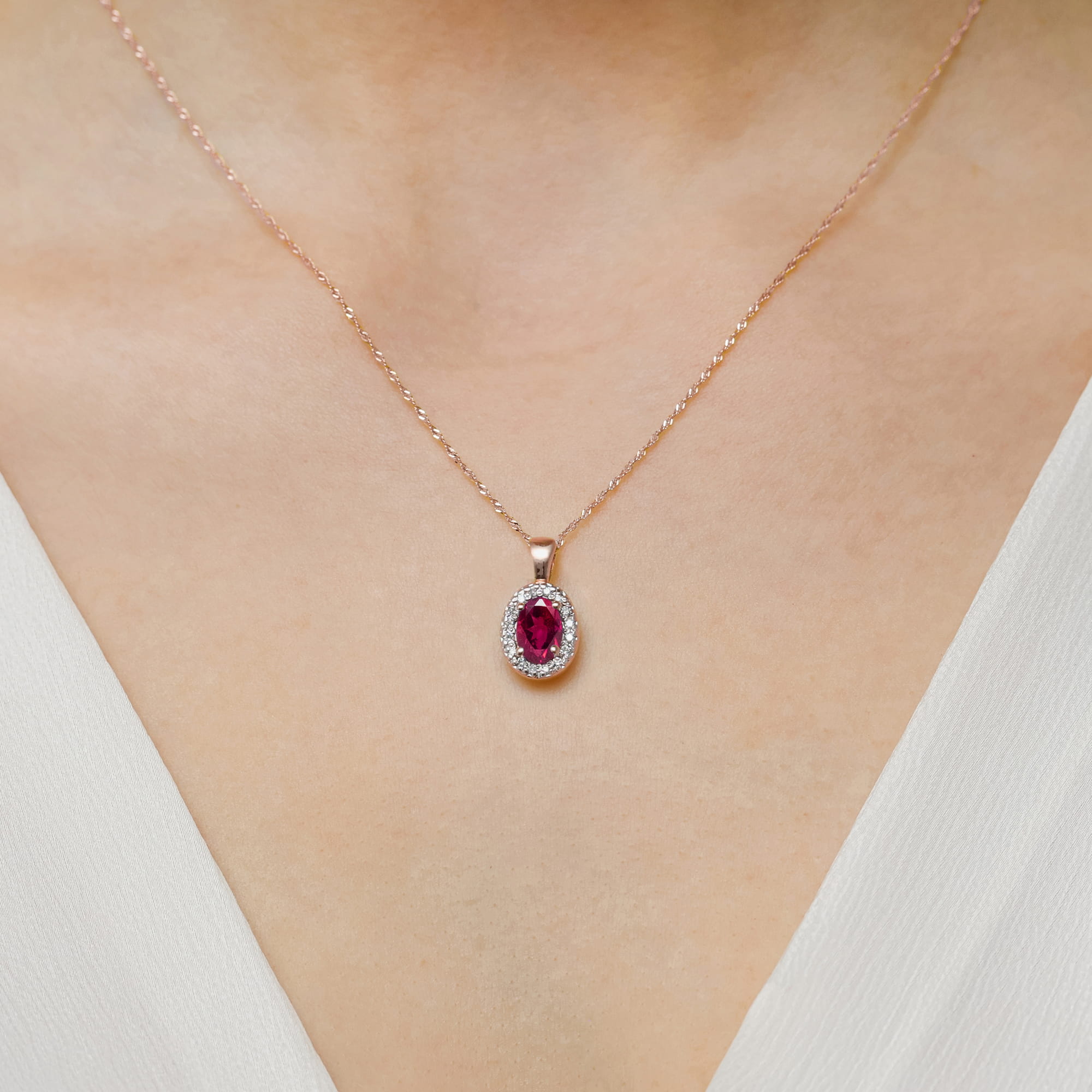 Pandantiv Aur 14K Z0574 Rodolit 0.50ct