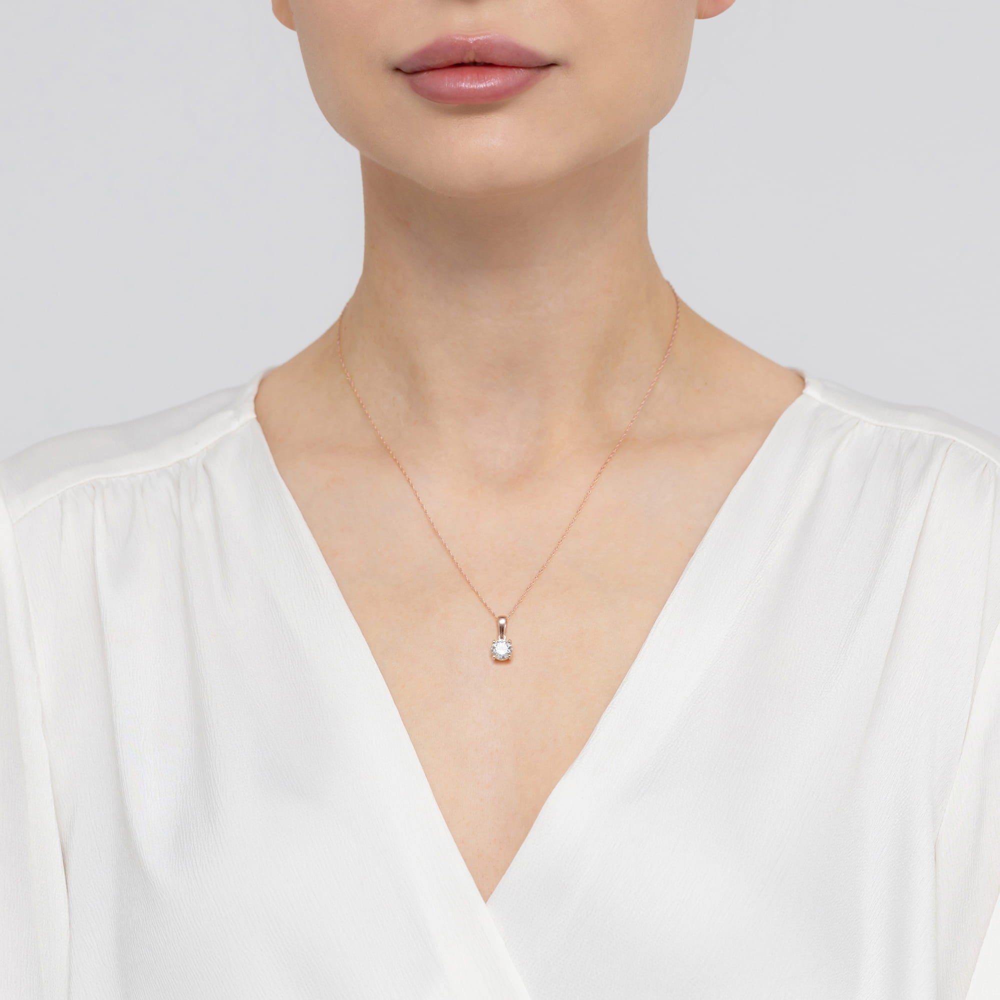 Pandantiv Aur 14K Z0576 Diamant Cultivat în Laborator 1,00ct