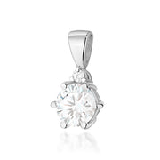 Pandantiv Aur 14K cu White Sapphire 0.60 ct si Diamant Natural 0.01 ct