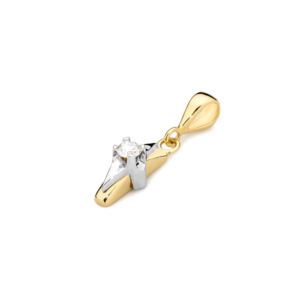 Pandantiv Aur 14K cu Diamante 0.08 ct - Galben